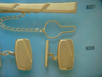 juego gemelos alfiler corbata oro plata